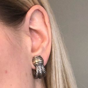David Yurman Gold and Silver Stud Earrings